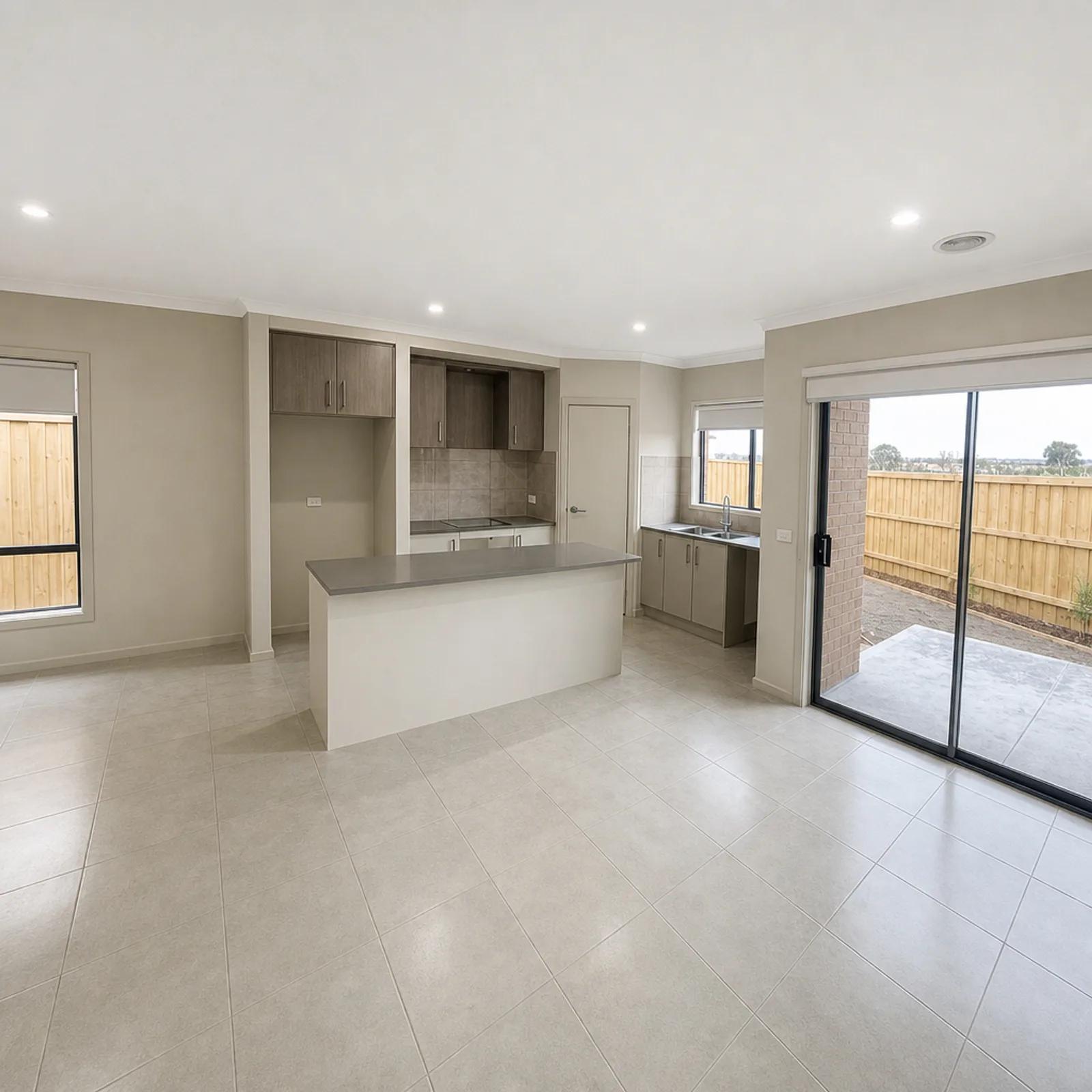 The same property photo with leaning verticals after Enhancia's AI edit
